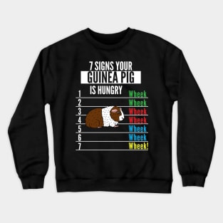 7 Signs Your Guinea pig is Hungry Funny guinea pet Wheek Crewneck Sweatshirt